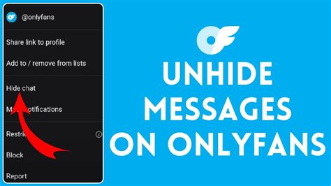 how to delete messages on onlyfans|How To Unhide Messages On OnlyFans: A Step